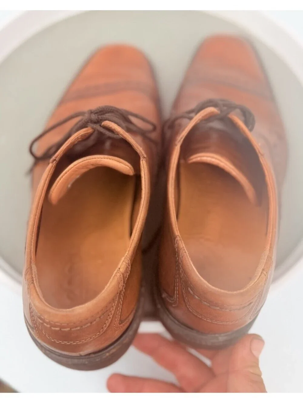 ECCO Men's Cap Toe Derby Dress Shoes Brown Leather Extra Width US 10.5 Vibram